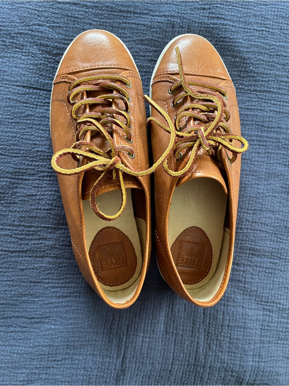 Frye Women's Cognac Leather Sneakers Ivy